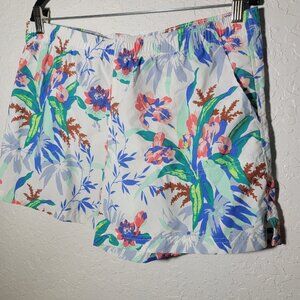 Columbia Shorts Mens Large Multicolor Fishing Swim Trunks Floral Pockets Summer